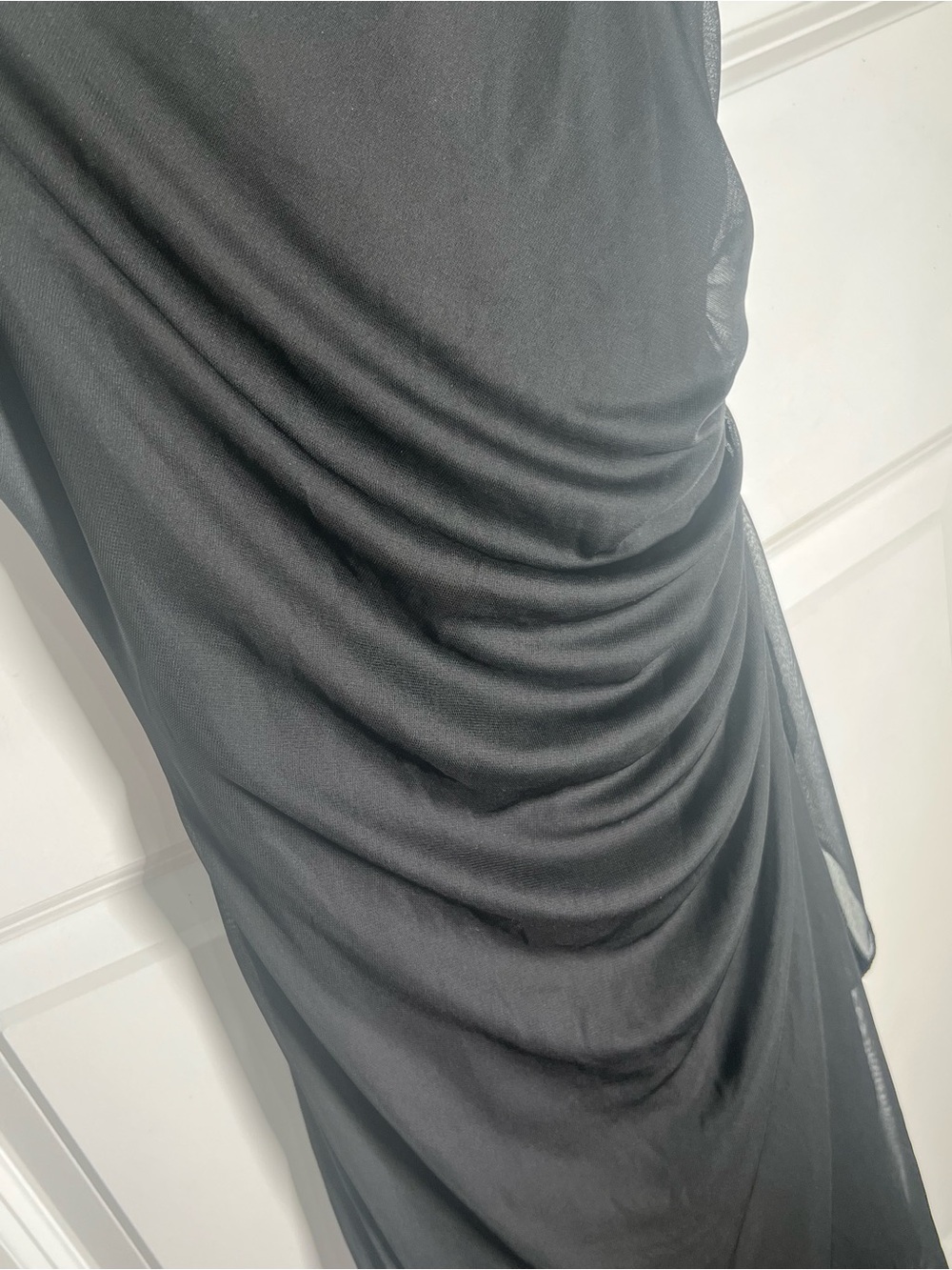 City Triangles vintage Strapless Black Draped Asymmetrical Cocktail Dress - Picture 5 of 8